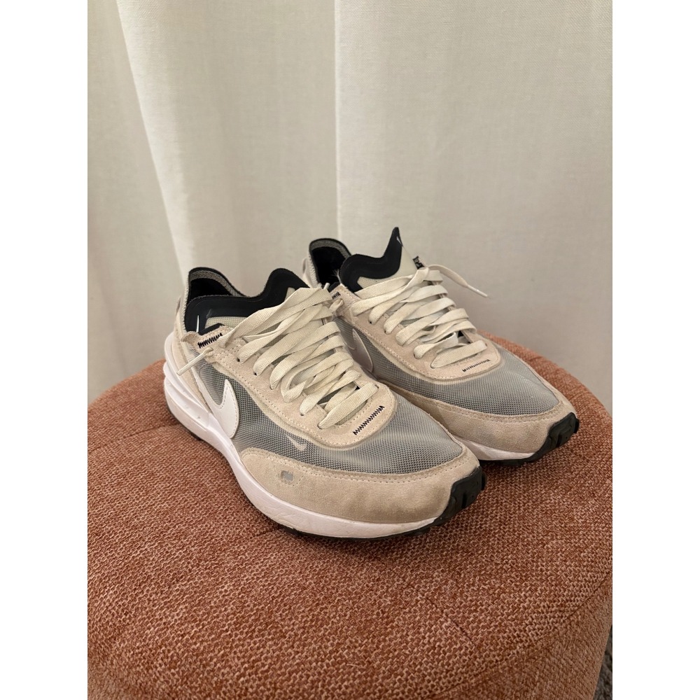 Nike Waffle One Summit White Black Suede Mesh Sneakers DA7995-100 Mens 8